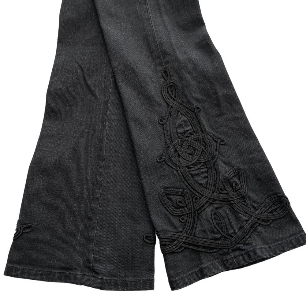 Vintage Lauren Jeans Ralph Lauren Embroidered Black Slight Flare Jeans Size 2